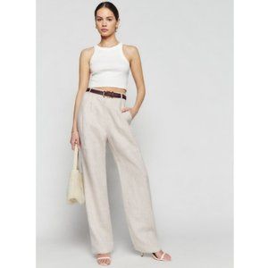 NWT Reformation Mason Linen Pant - Oatmeal